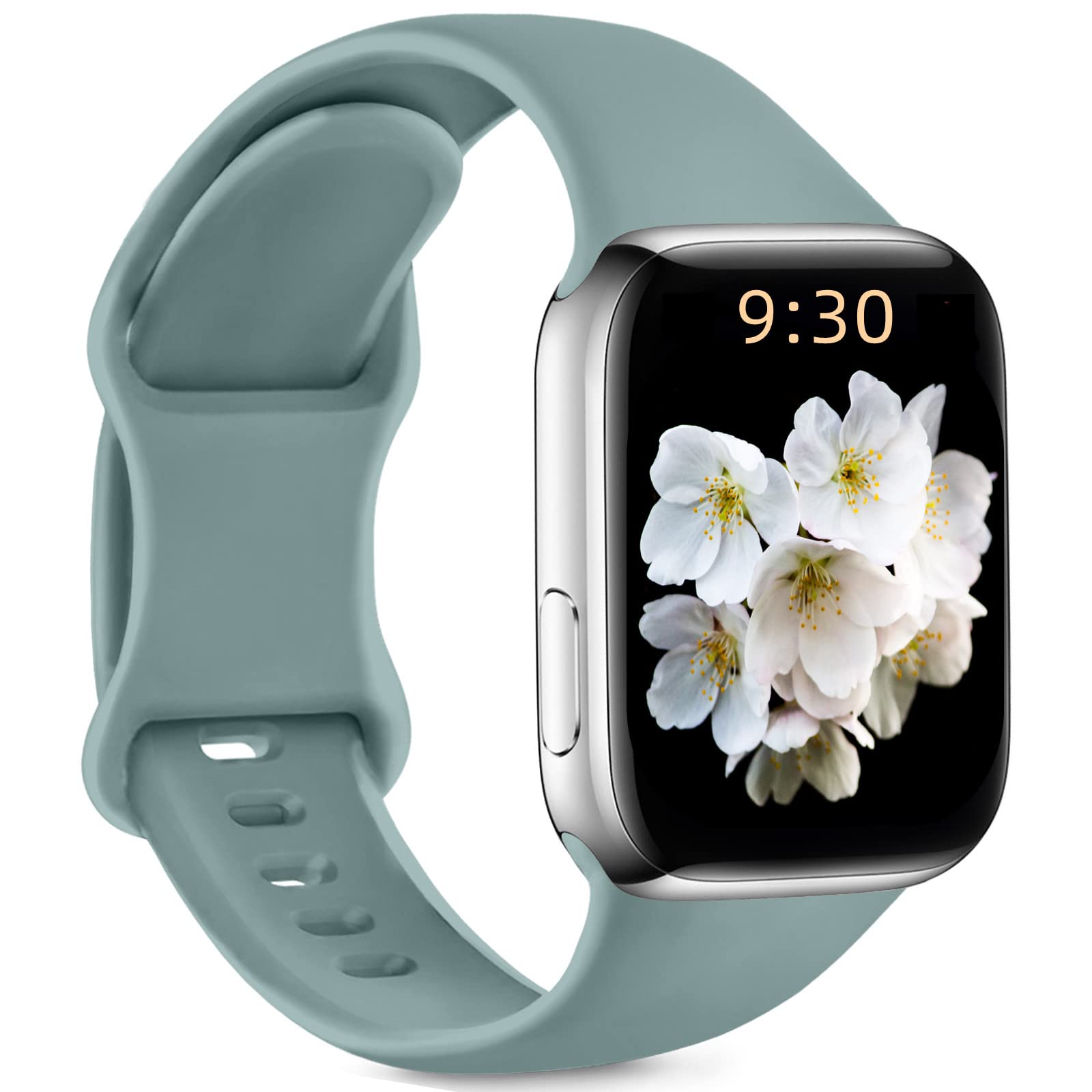Premium Soft Silicone Apple Watch Bands 38mm 40mm 41mm 42mm 44mm 45mm - Compatible with iWatch Series 8/7/6/5/4/3/2/1/SE - Breathable Sport Replacement Strap for Women & Men - Perfect for Gym, Running, Swimming & Everyday Wear