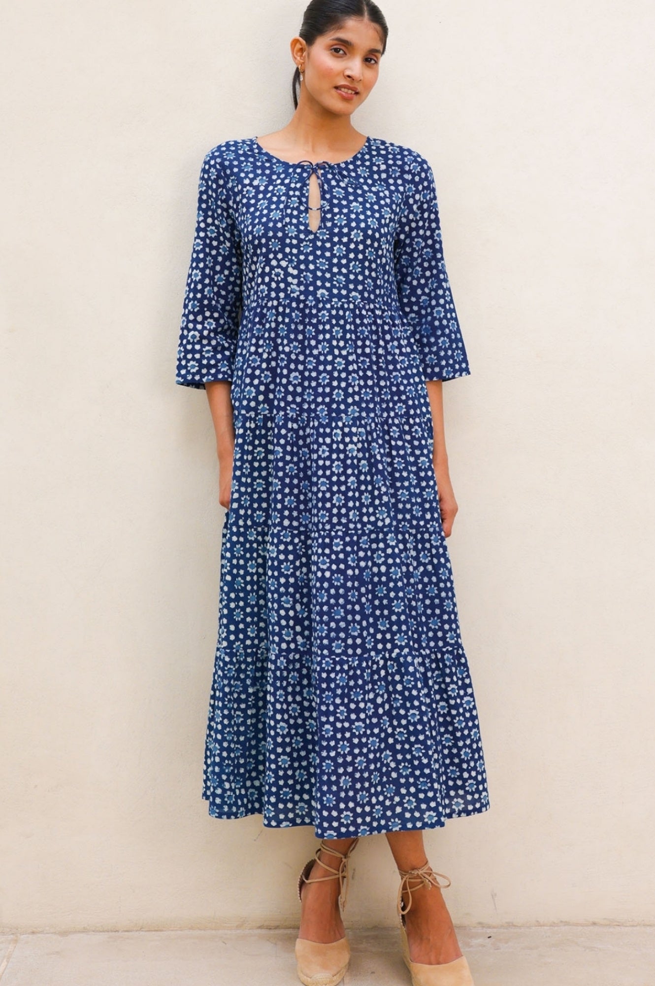 Emma Organic Cotton Dress for Women - Navy Blue | Comfortable & Breathable Summer Dress for Casual Wear, Beach, and Outdoor Activities
