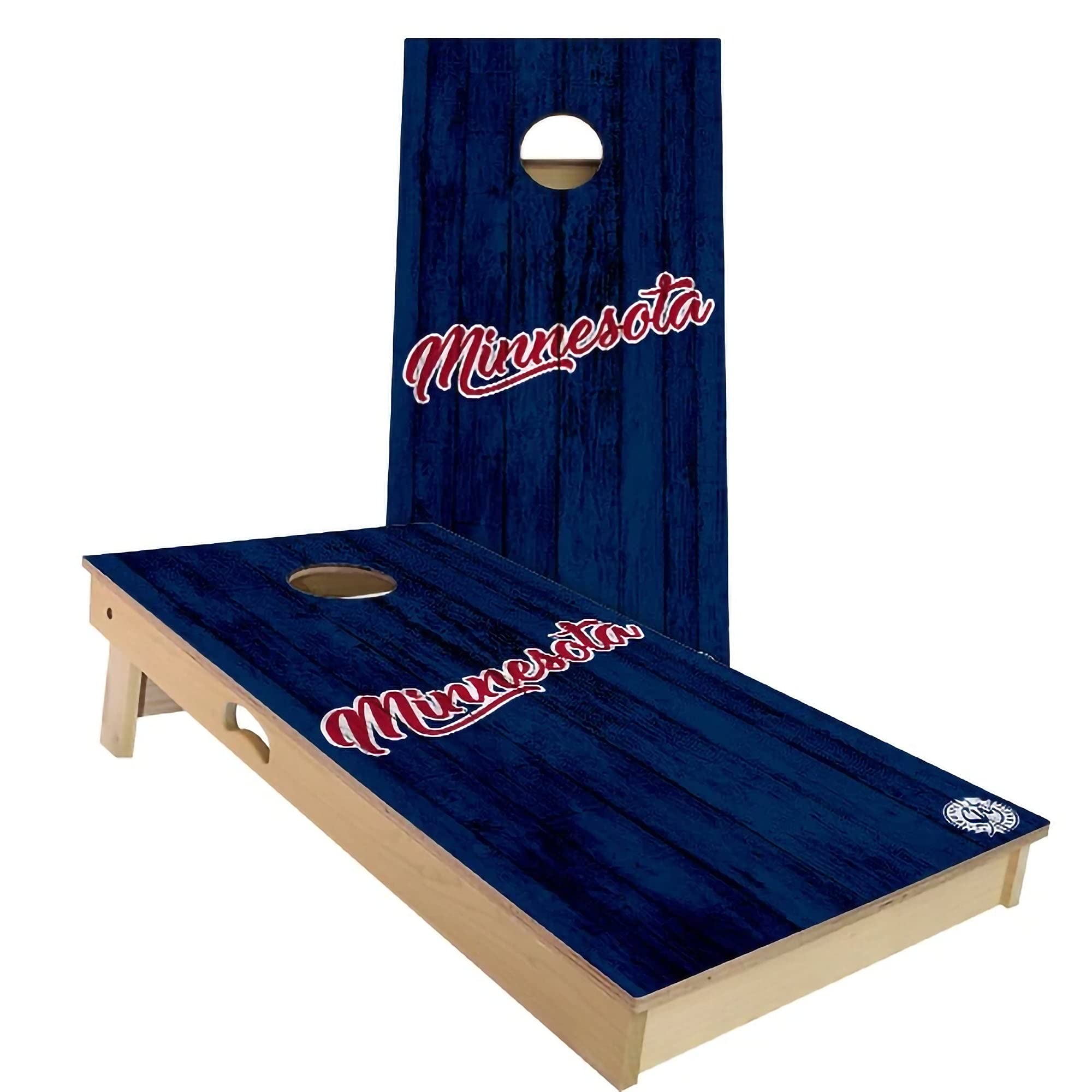 Minnesota Vintage City Themed Baseball Cornhole Board Set - 2 Boards & 8 Bags Included - Perfect for Backyard BBQs, Tailgating & Outdoor Parties - Multiple Sizes & Accessories Available