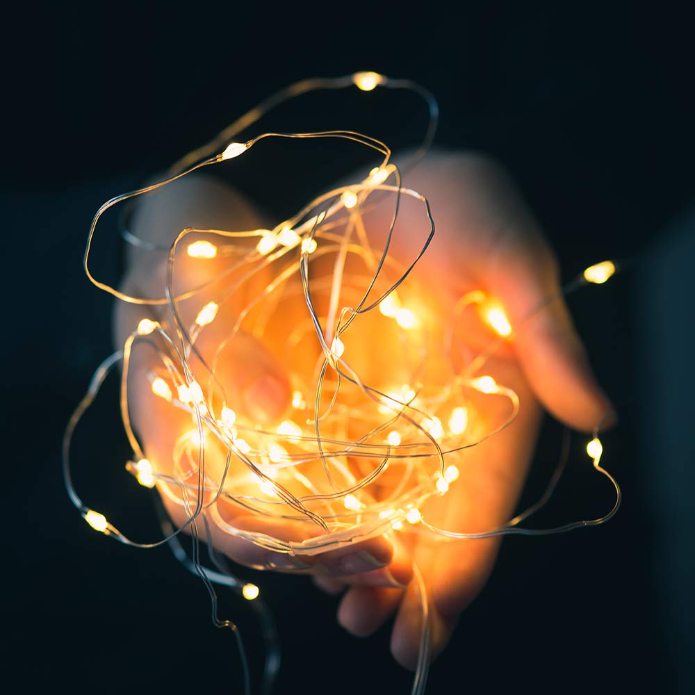 Sterno Home GL40736 50-Count Battery-Powered LED Fairy String Lights - 65.6-Feet Copper Wire Lights with Remote (4 Pack) for Indoor & Outdoor Decor, Parties, Weddings, and Garden Lighting