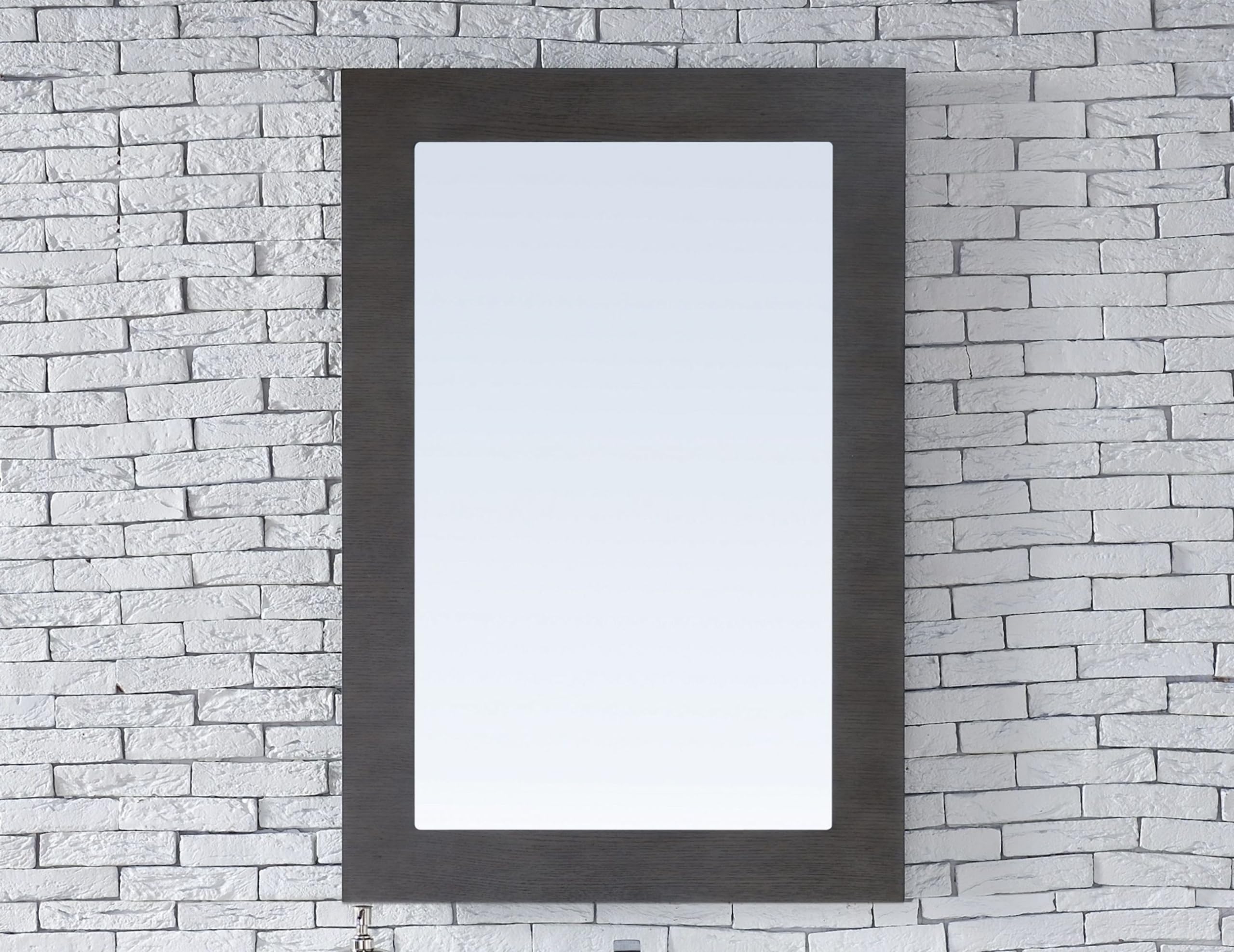 30 Inch Wall Mirror in American Walnut Finish - Elegant Home Decor for Bedroom, Living Room & Entryway