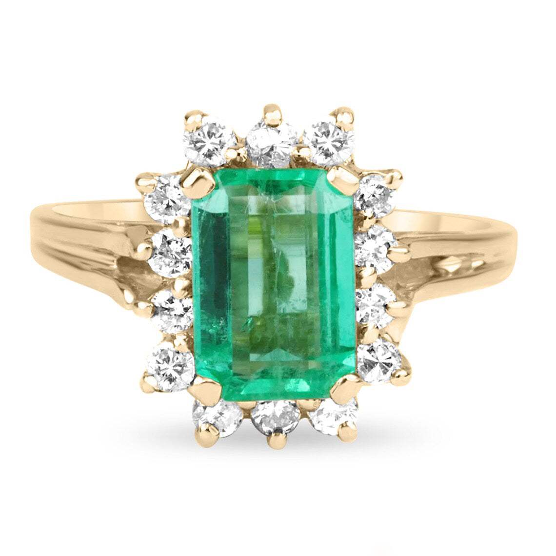 1.84tcw Colombian Emerald Diamond Halo Engagement Ring in 18K Gold - Perfect for Proposals, Anniversaries & Special Occasions