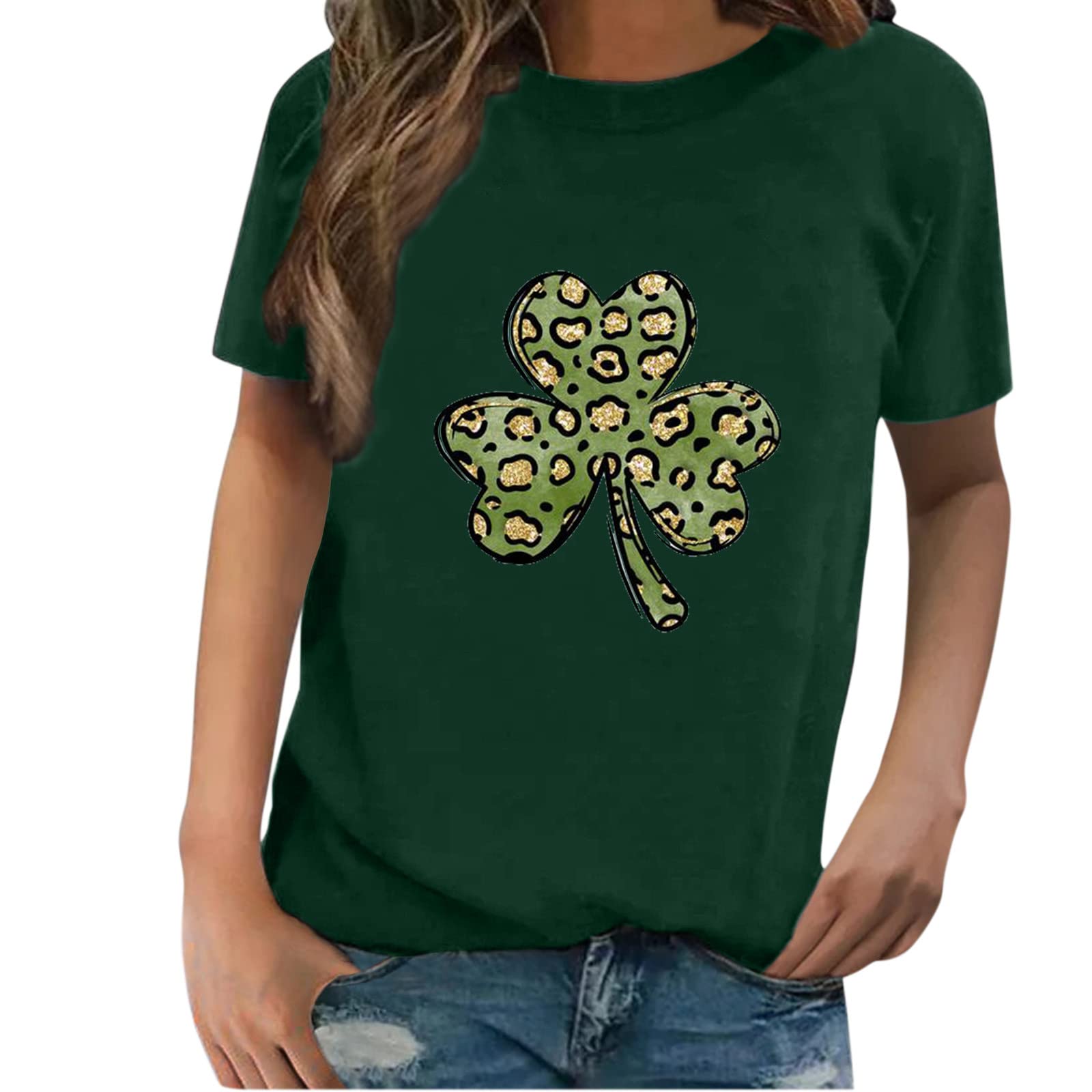 UOKNICE Women's V-Neck Short Sleeve Printed T-Shirts - Trendy Boho Summer Casual Tops & Blouses for Everyday Wear, Beach Outings & Date Nights