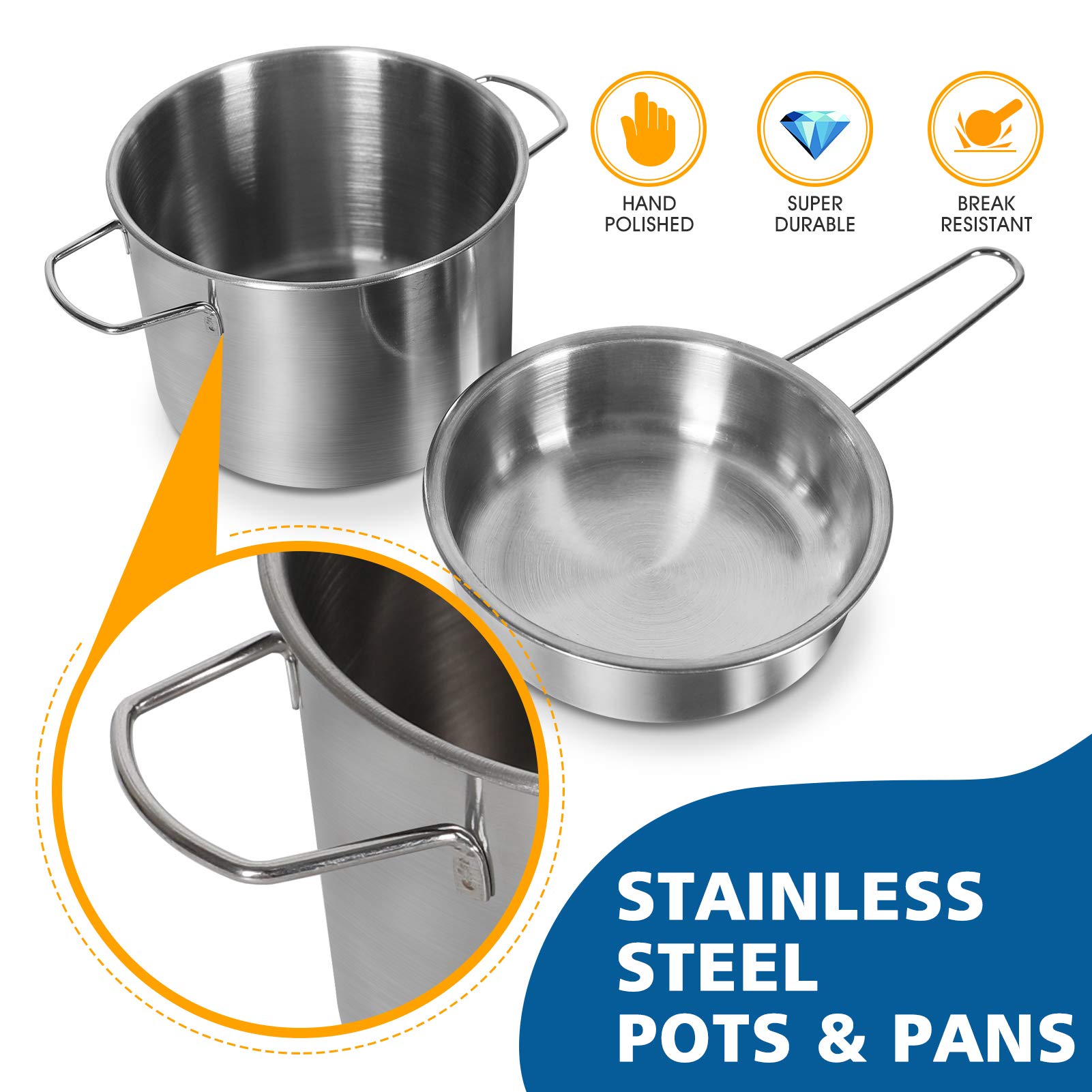 28Pcs Pretend Play Kitchen Toys Set - Stainless Steel Cookware & Accessories for Kids, Toddlers, Boys & Girls - Perfect for Role Play, Birthday Gifts & Early Learning Development