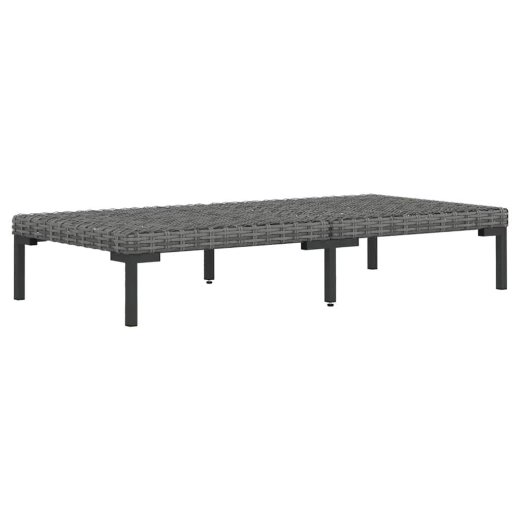 vidaXL Dark Gray Patio Lounge Set with Cushions - Weather-Resistant Poly Rattan Outdoor Furniture – Powder-Coated Steel Frame, Comfortable Cushions, Easy to Clean - Perfect for Patio, Garden, Poolside & Backyard Relaxation