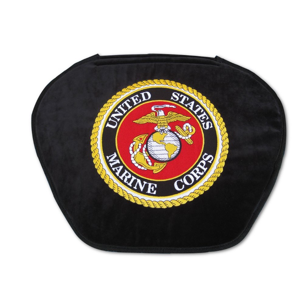 Military Motorcycle Seat Cushion with Polymer Gel Pad - Comfortable Ride for Harley-Davidson, Honda, CAN AM, BMW - Large Size for Marine Corps & Long-Distance Biking