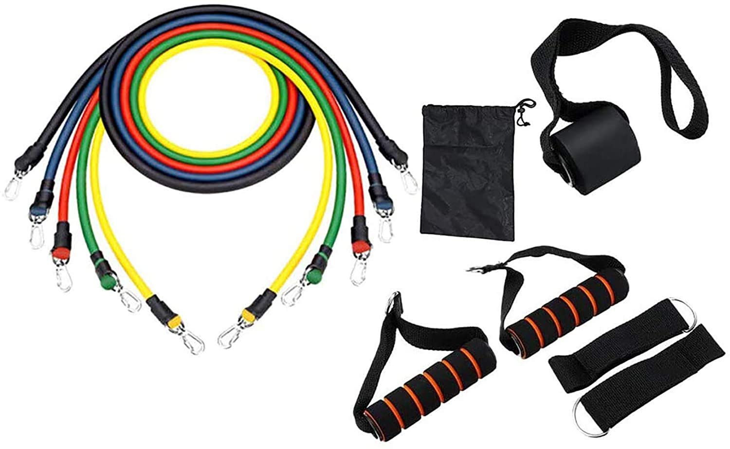 Premium 5-Piece Resistance Bands Set - Workout Bands for Strength Training, Physical Therapy & Home Gym - Ideal for Men & Women - Perfect for Travel, Yoga, Pilates & Full-Body Exercises