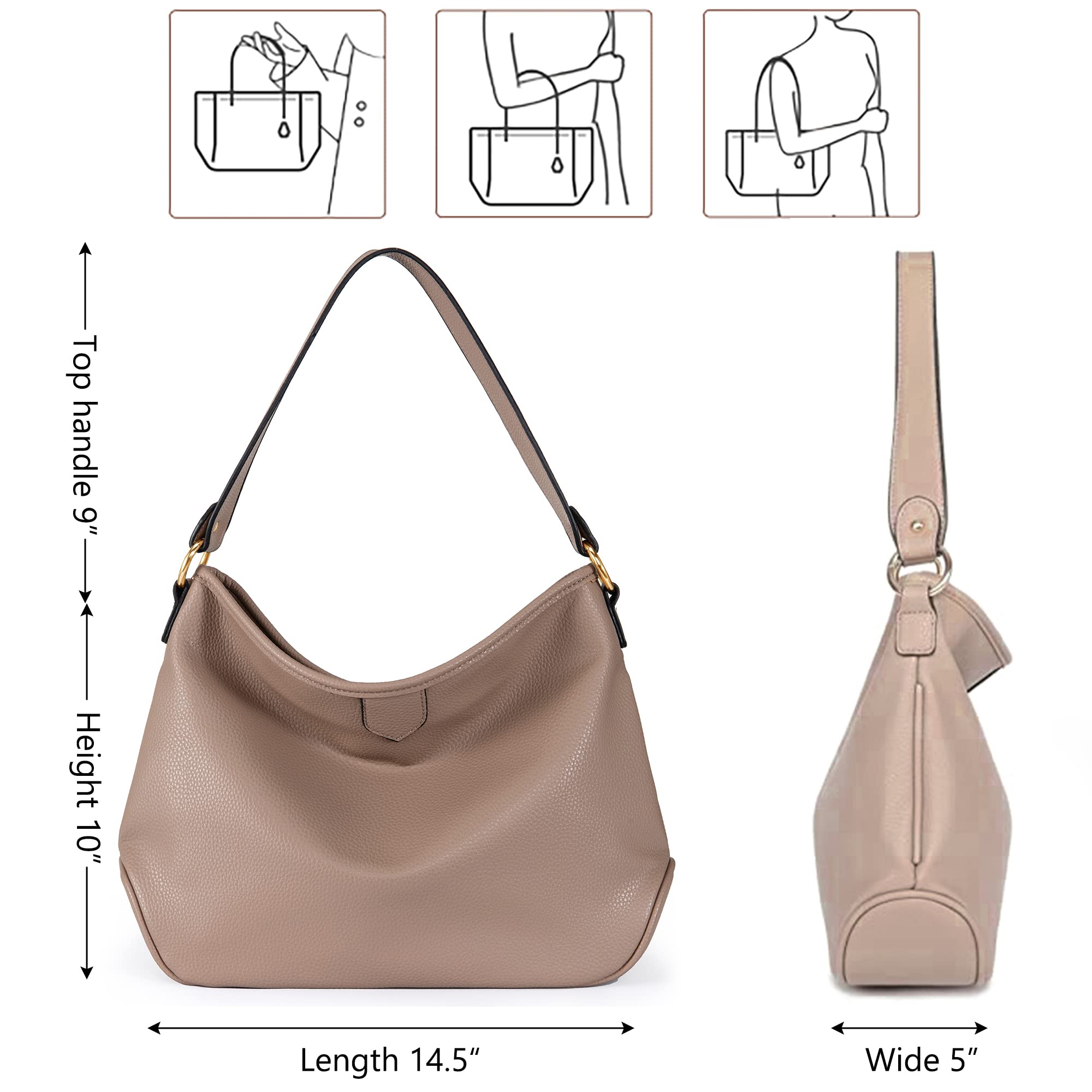 Montana West Soft Hobo Bags for Women - Stylish Leather Shoulder Purse & Handbag Satchel - Perfect for Work, Travel & Everyday Use
