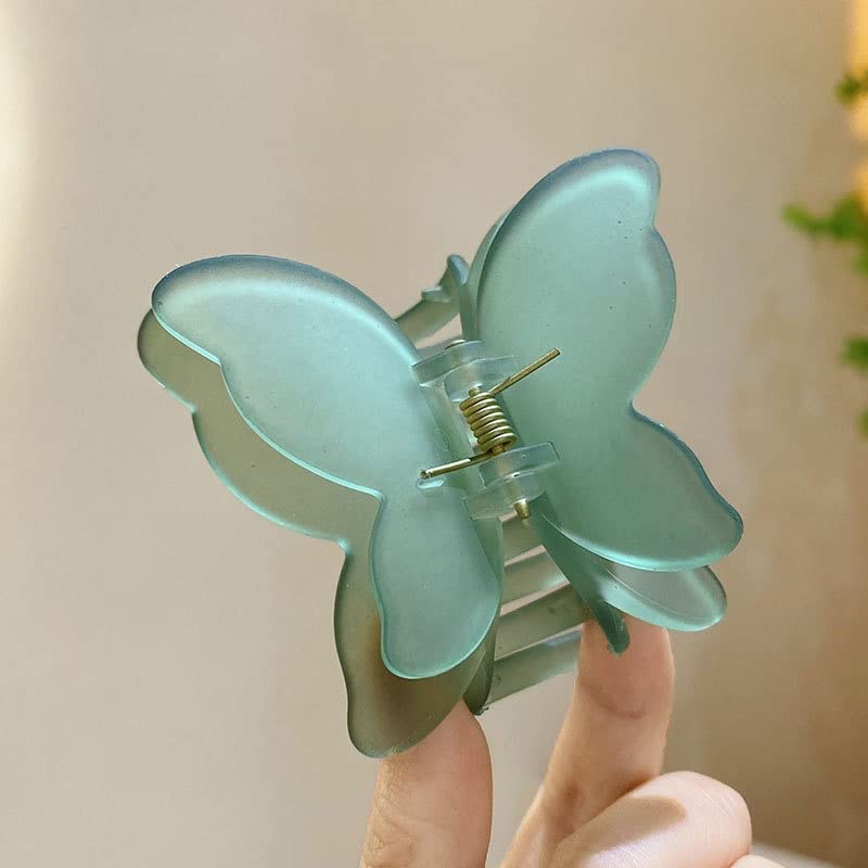 Pastel Gradient Butterfly Hair Clips for Women - 6pc Set of Large Double Shade Wing Hair Claws (Starvis Frosted) - Perfect for Parties, Weddings & Everyday Hair Accessories - Gift for Women & Girls