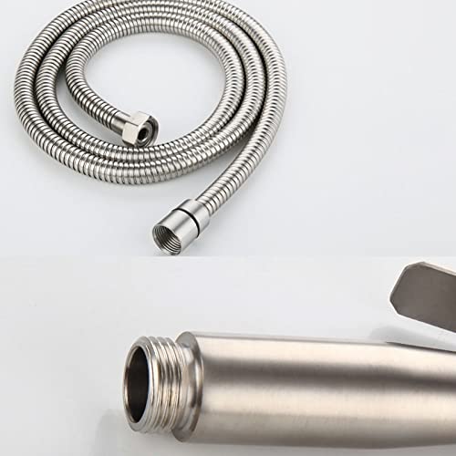 Stainless Steel Handheld Toilet Faucet Sprayer - Bathroom Hand Shower Gun Set with Self-Cleaning Shower Head for Easy Cleaning & Hygiene (Ideal for Baby Bathing, Pet Washing & Toilet Cleaning)