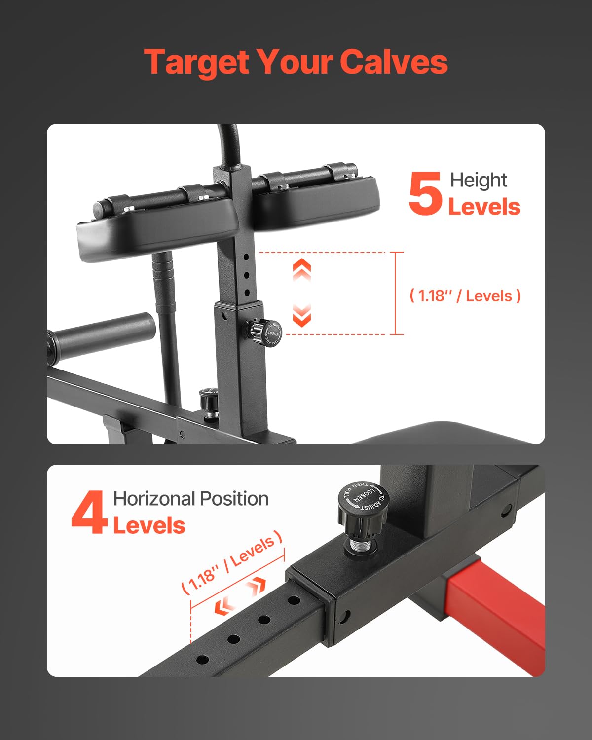 VEVOR Seated Calf Machine 440 LBS Capacity - Home Gym Calf Raise Equipment for Leg Workouts - Lower Body Strength Training with 1/2 Inch Weight Plates - Perfect for Home & Commercial Gyms