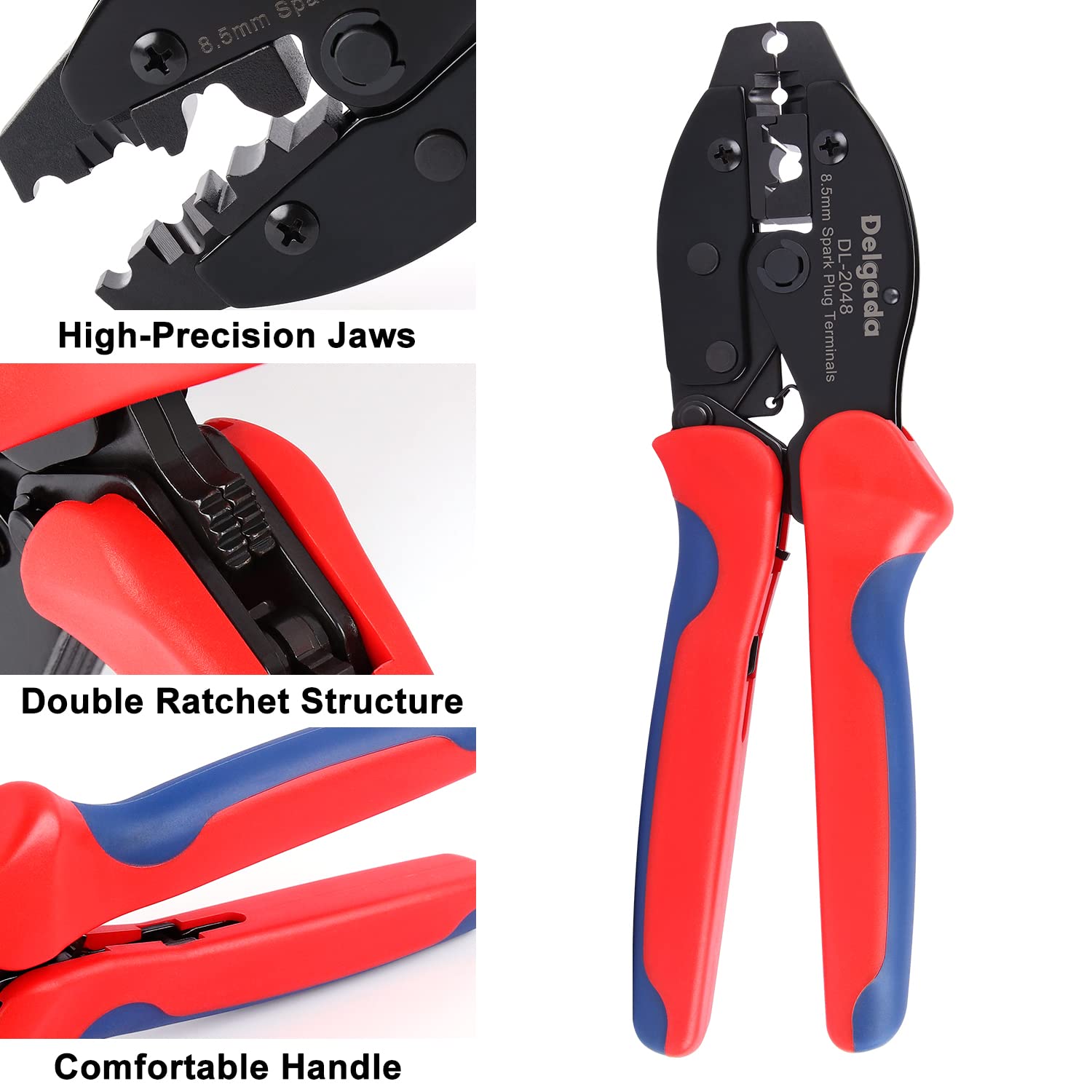 Professional Spark Plug Wire Crimper Tool - Ratcheting Crimper for 8.0-8.5mm Wires | Perfect for Automotive Repair, DIY Ignition System Maintenance & Spark Plug Replacement