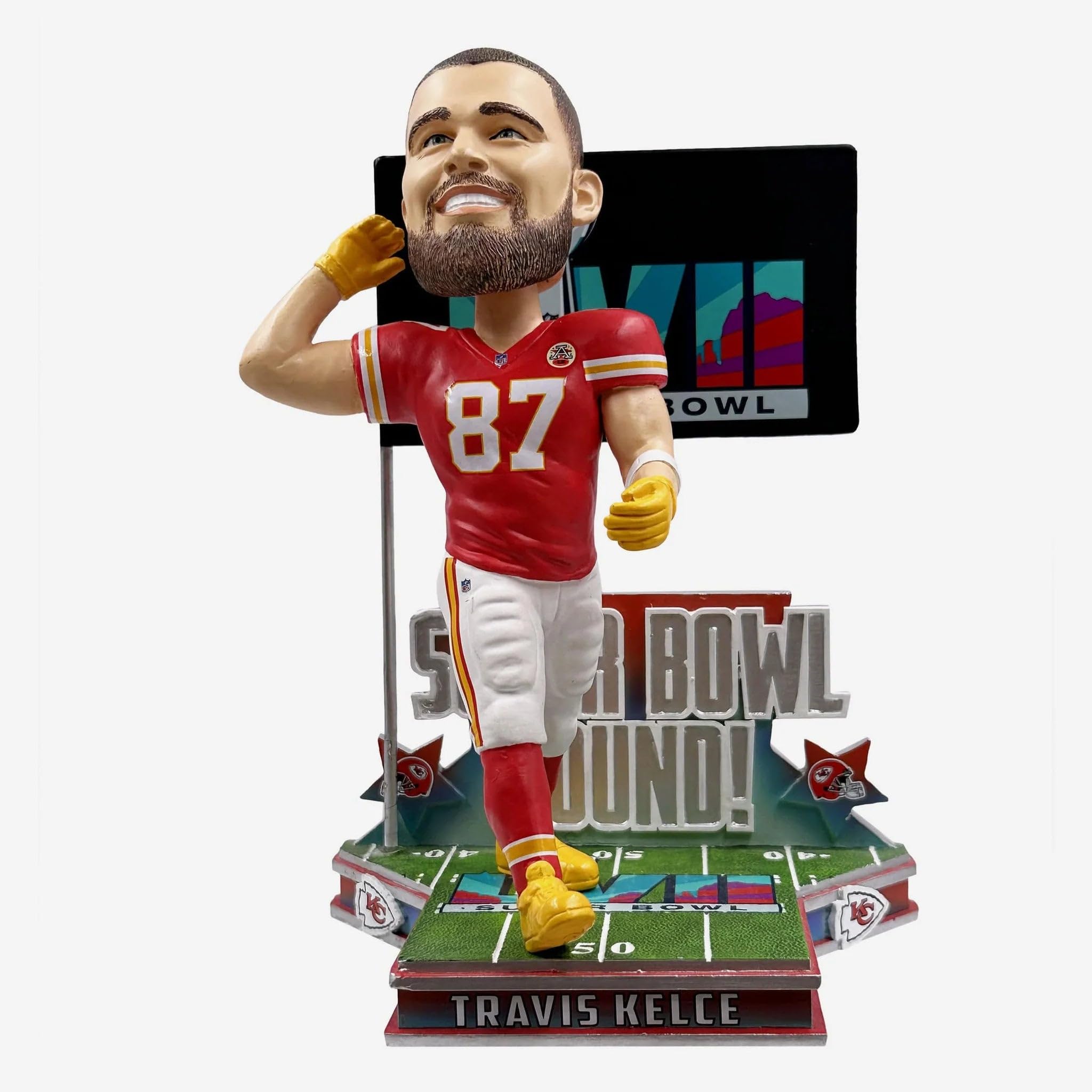 Travis Kelce Kansas City Chiefs Super Bowl LVII Bobblehead – Officially Licensed NFL Football Collectible for Fans & Memorabilia – Perfect for Game Day Decor, Sports Gifts & Chiefs Man Cave