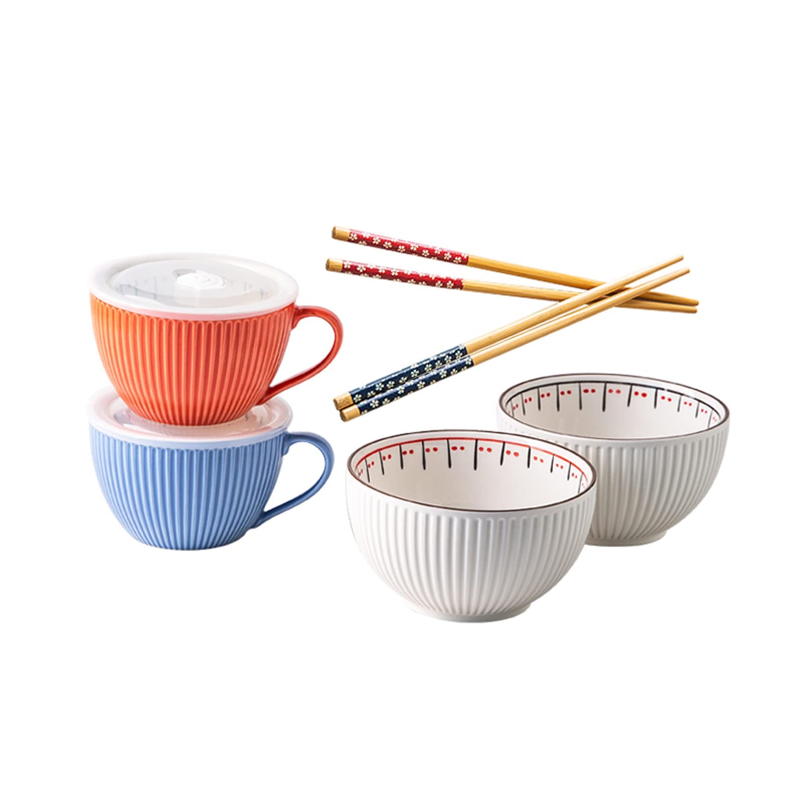 Premium Stackable Porcelain Salad & Soup Bowls Set of 8 - Microwave Safe Large Capacity Ceramic Serving Bowls for Ramen, Cereal, Pasta - Perfect for Family Dinners, Meal Prep & Entertaining