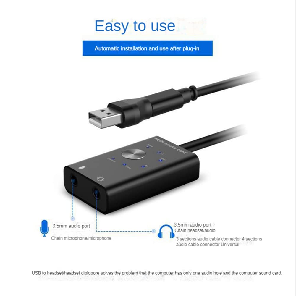 Premium USB Audio Sound Card Adapter - Aluminum Alloy DAC Converter for Laptop, PC, Headphones & Speakers | High-Quality Digital Audio for Gaming, Streaming & Music Production