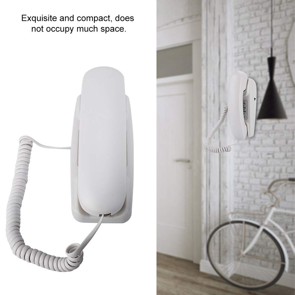Bewinner Corded Landline Phone - No Caller ID Display, Desktop Wall Phone for Home & Office - Flash/Mute/Redial Functions - Classic White | Perfect for Home, Office & Elderly Use