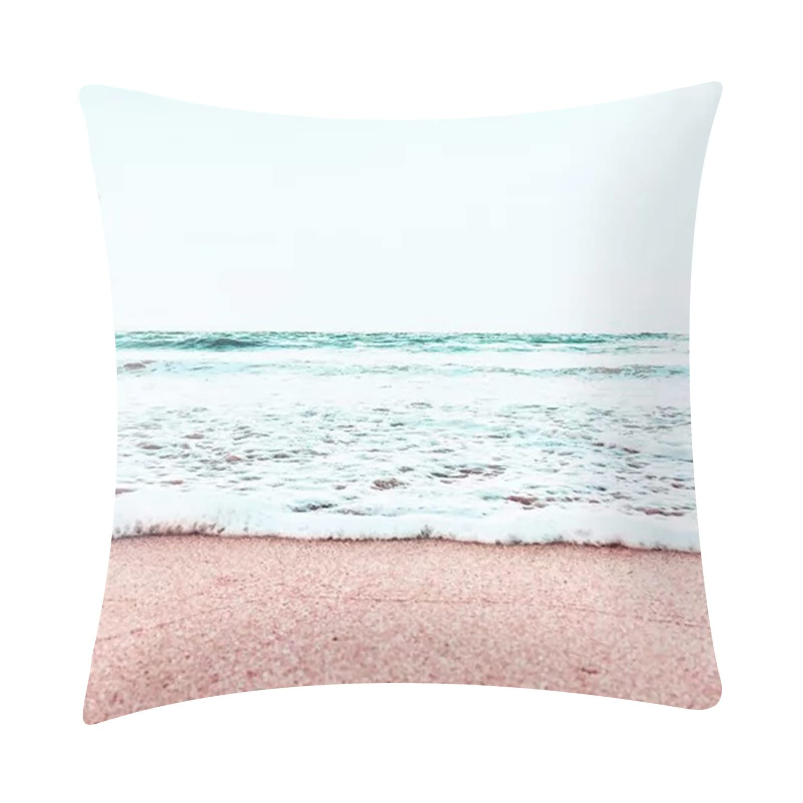 18x18 Inch (45x45 cm) White Linen Square Pillowcase - Modern Decorative Travel & Sofa Pillow Cover for Beds, Cars, and Outdoor Use - Soft Throw Pillowcase 20x20 (One Size)
