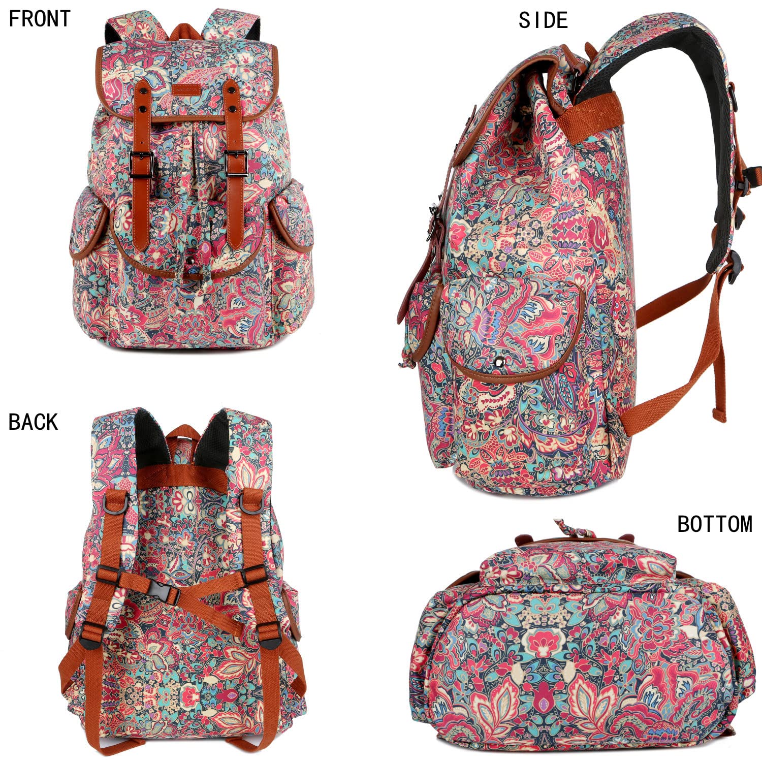 Large Women's Laptop Backpack 15.6 Inch - Waterproof Travel Hiking Backpack with USB Charging Port & Free Toiletry Bag - Perfect for Work, School, College & Outdoor Adventures (CN-01 HS)
