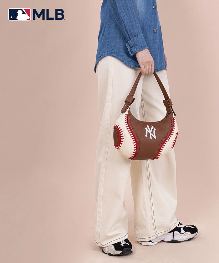 MLB New York Yankees Hobo Bag for Women - Stylish Crossbody Shoulder Purse - Perfect for Baseball Games, Travel & Everyday Use