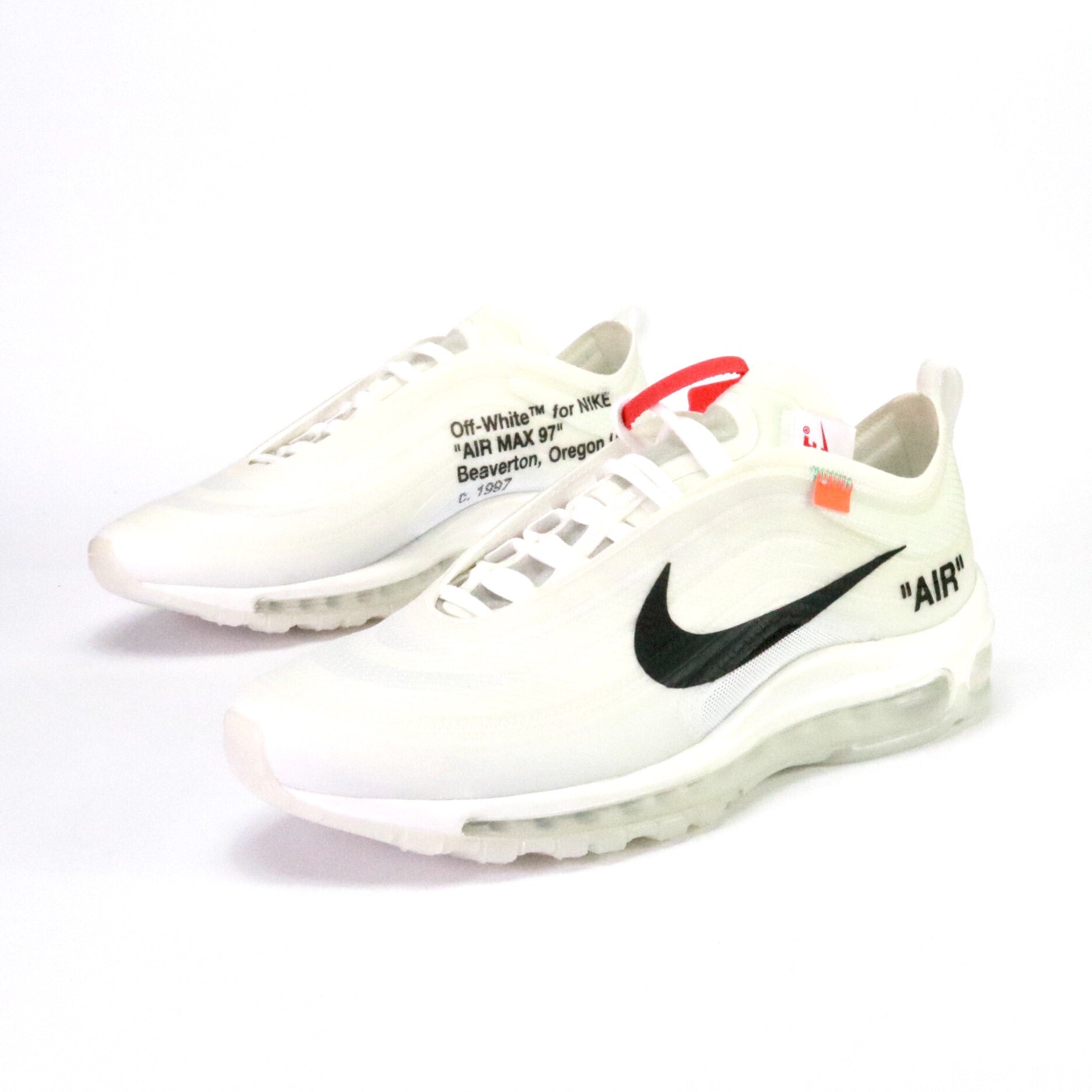 OFF WHITE x Nike Air Max 97 OG White Cone Ice Blue Sneakers - Limited Edition Men's Running Shoes for Streetwear & Casual Wear