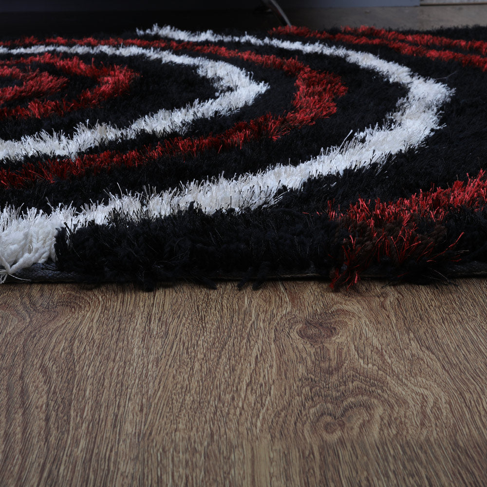 Fractal Design Hand Tufted Wool Area Rug - Non-Slip Living Room Carpet for Bedroom, Office & Home Decor