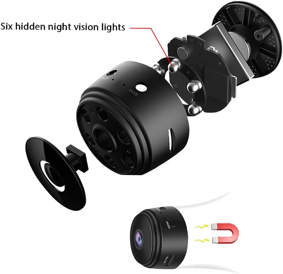 Godemmio Camtrix Magnetic Mini Security Camera 1080p HD Wireless - 2 Pack Indoor/Outdoor Home Security Camera with Night Vision & Motion Detection, Works with Smartphone App for Baby/Pet Monitoring & Property Protection