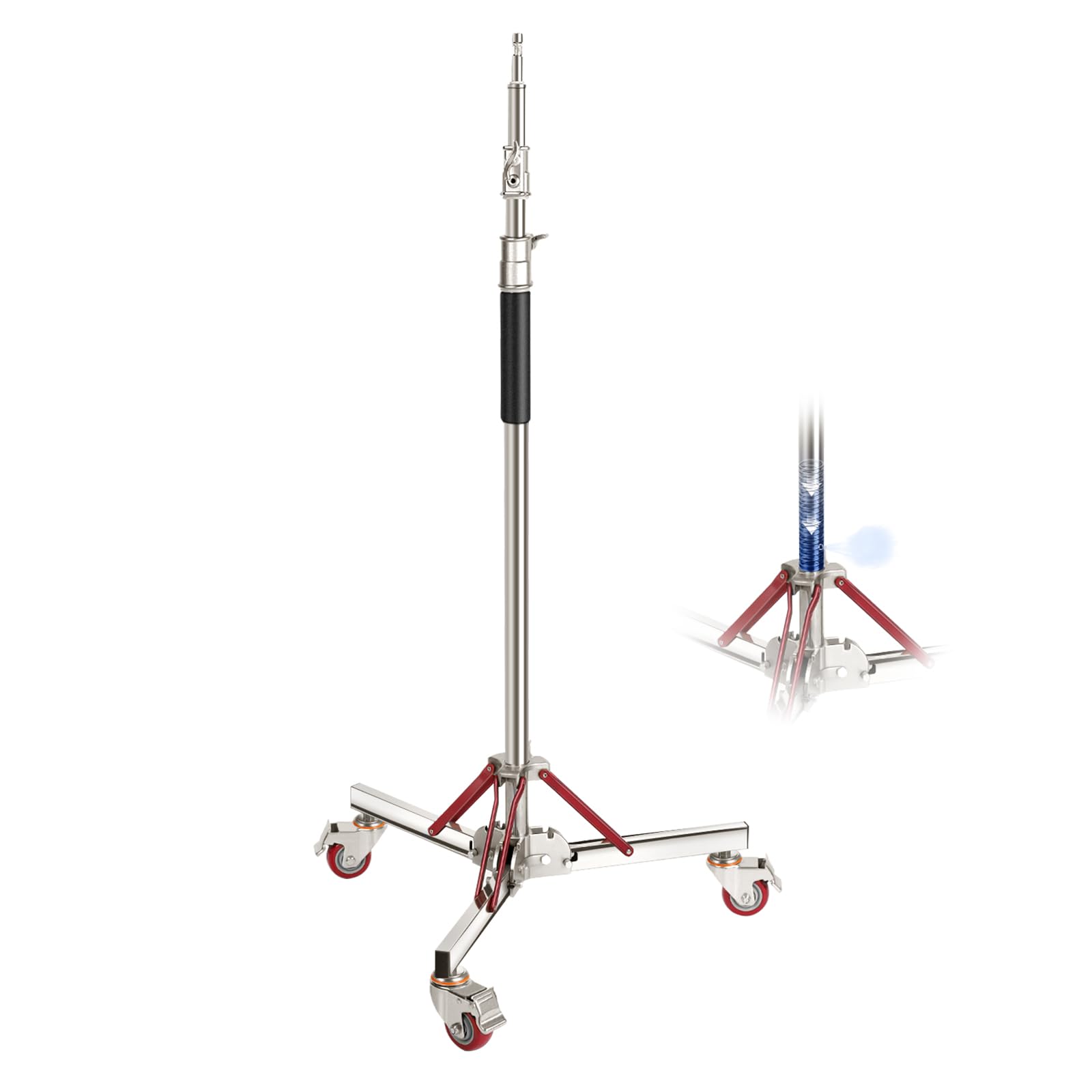NEEWER 10ft Heavy Duty Air Cushioned Light Stand with Wheels, Adjustable Studio Tripod Stand for Flash Softbox Monolight Reflector - Professional Photography Equipment for Studio & Outdoor Shooting
