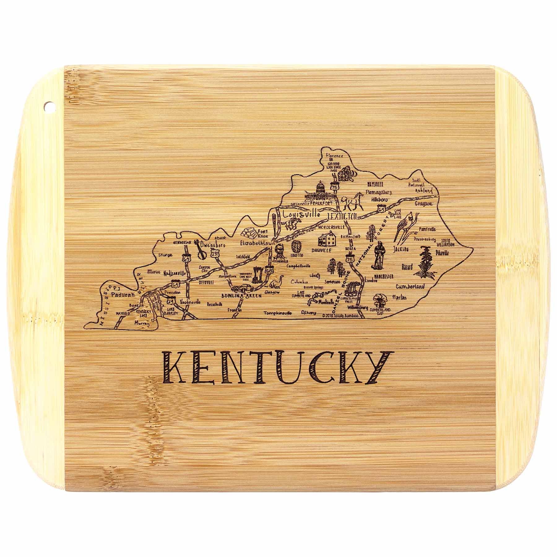 Premium Kentucky Wood Cutting Board 11x8.75 Inches - Durable Bamboo Chopping Block for Kitchen, Butcher, Cheese & Charcuterie - Perfect for Home Cooking, BBQ & Entertaining