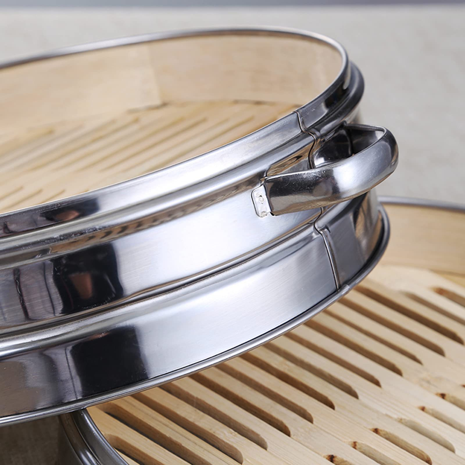 Premium Bamboo Steamer Basket - 11.8 Inch (30cm) Chinese Seiro for Dumplings, Buns & Healthy Cooking | Durable Steamer for Shumai, Dim Sum & Asian Cuisine | Perfect for Home Kitchens & Restaurant Use
