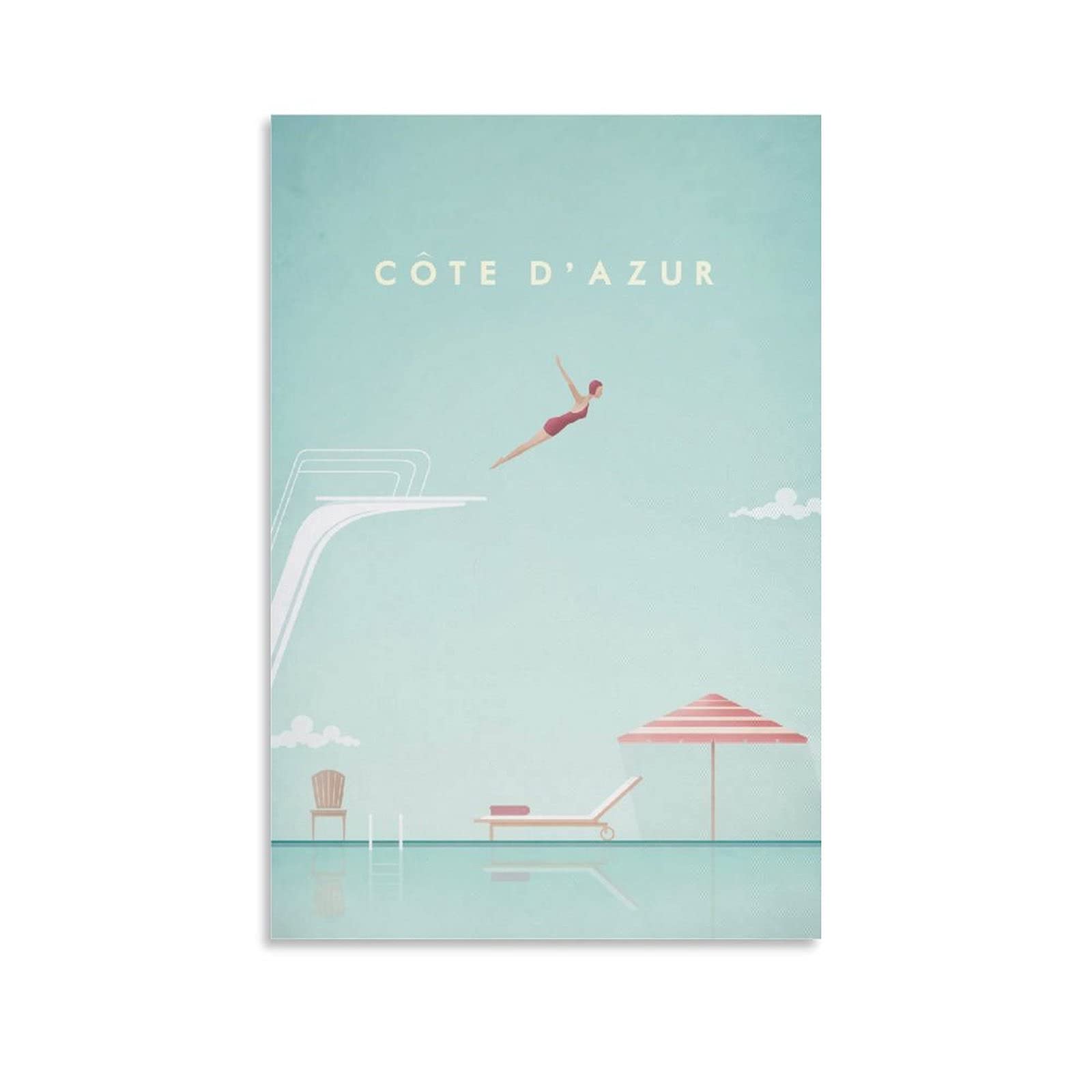 World Famous Tourist Attractions Series - Cote D'azur Canvas Wall Art Painting | 12×18 Inch Framed Poster for Living Room & Bedroom Decor | Scenic Landscape Mural for Home & Office Decoration | Perfect Gift for Travel Lovers & Interior Design