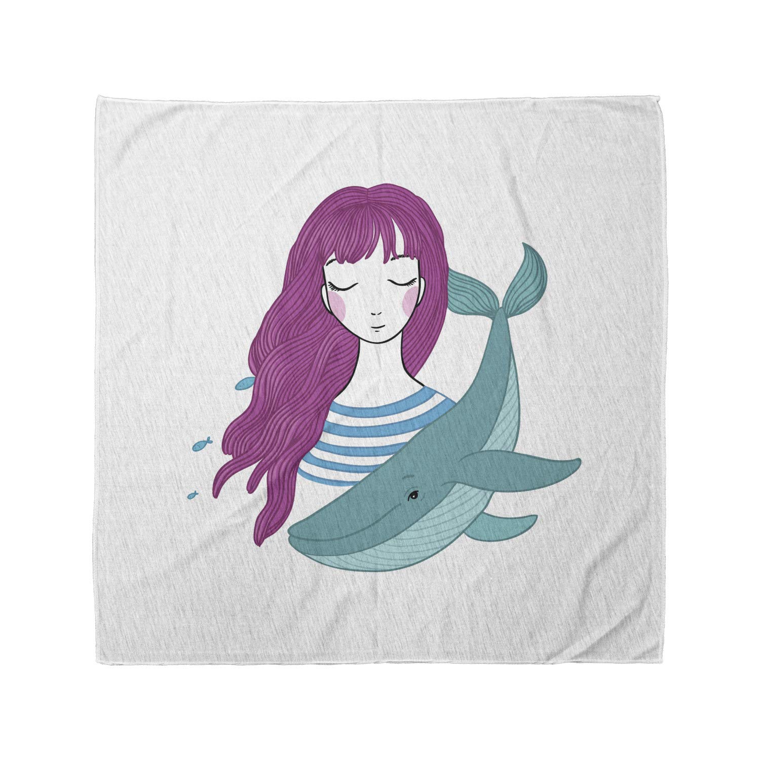 Ambesonne Retro Bandana - Unisex Head & Neck Scarf with Whale Print for Teen Girls | Perfect for Music Festivals, Outdoor Adventures & Casual Style