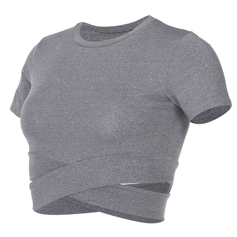 Fanceey Women's Yoga Shirt - Breathable Crop Top for Fitness, Gym & Workout - Trendy Athletic Wear for Yoga, Pilates & Running