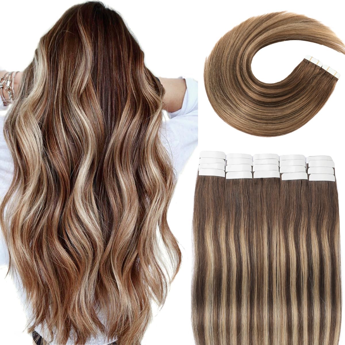 Seamless Skin Weft Tape for Human Hair Extensions - Invisible Hair Integration for Natural Look | Perfect for Daily Wear, Special Occasions & Styling