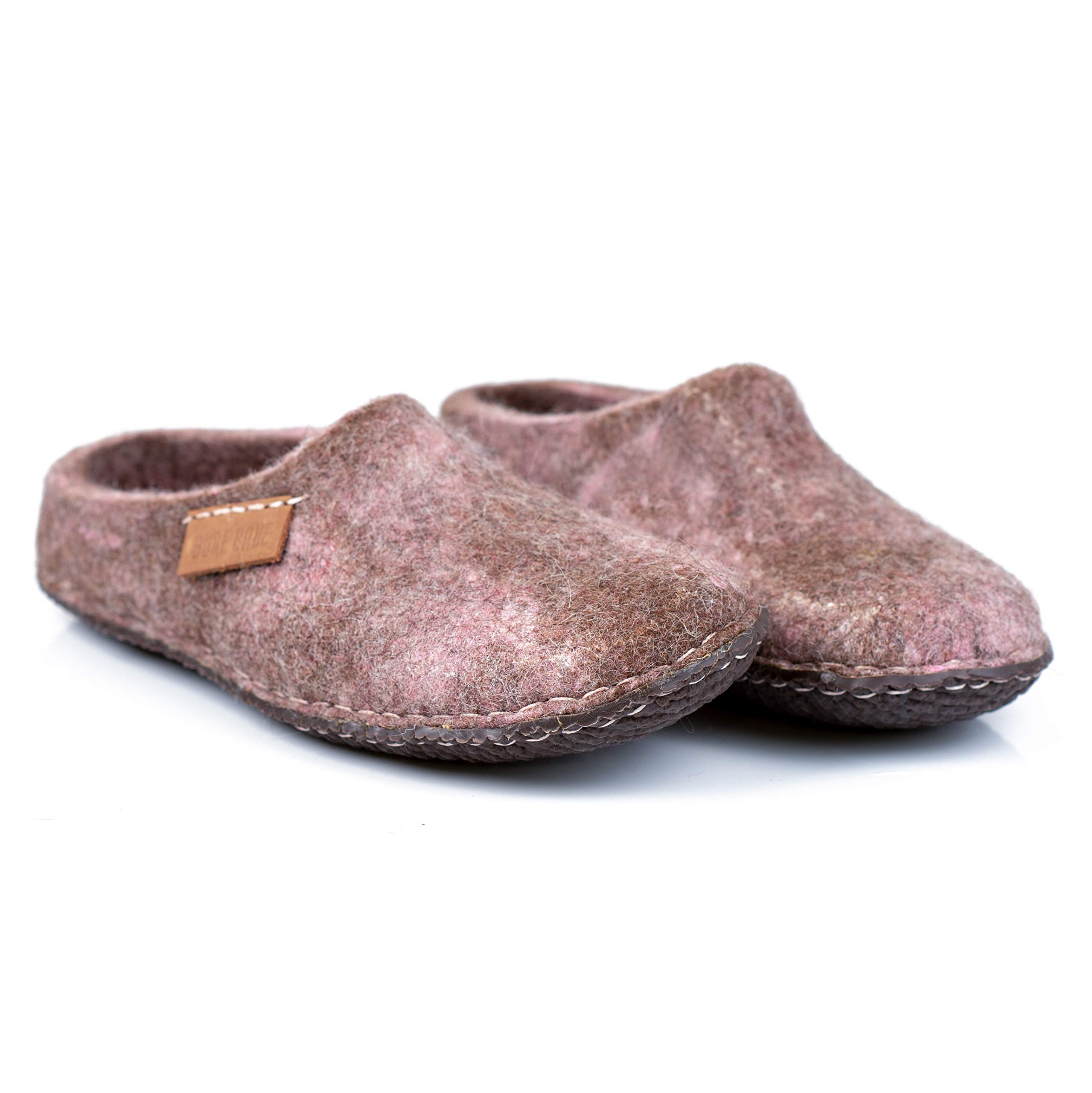 Cozy Women's Wool Slippers with Non-Slip Rubber Sole - Perfect House Shoes for Winter & Mother's Day Gift Idea - Great for Indoor Comfort, Lounging & Cold Weather Wear
