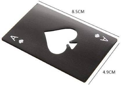 Premium Stainless Steel Casino Poker Bottle Opener - Credit Card Size Wallet Tool for Beer & Soda - Perfect for Bars, Parties, Camping & Travel Accessories (1 Pack)