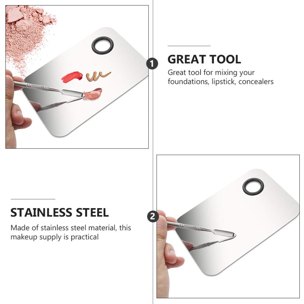 Beaupretty Professional Makeup Mixing Palette - Stainless Steel Cosmetic Palette with Spatula & Storage Case - Perfect for Nail Art, Foundation Mixing & Makeup Blending (Ideal for Salon & Home Use)