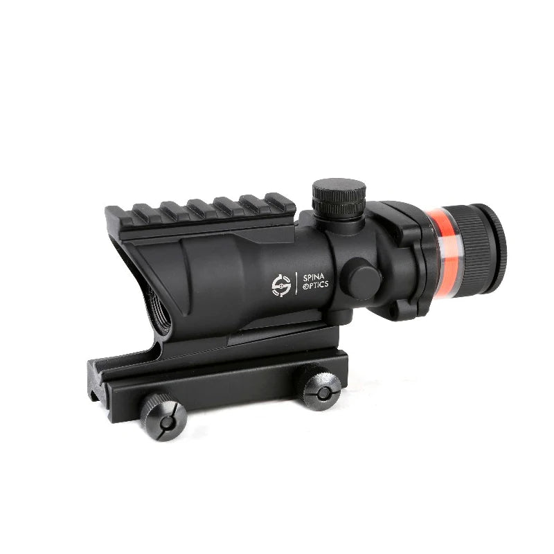 SPINA Tactical 4x32 Red Dot Rifle Scope with ACOG Reticle - High Precision Optical Sight for Hunting, Shooting & Outdoor Adventures