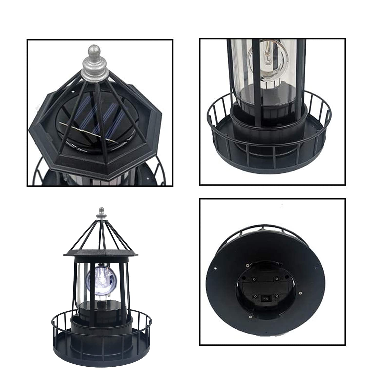 Solar Powered LED Lighthouse Light - 360 Degree Rotating Waterproof Outdoor Garden Decoration with Smoke Effect for Pathway, Patio & Courtyard | Perfect for Landscape Lighting, Backyard Decor & Nighttime Ambience