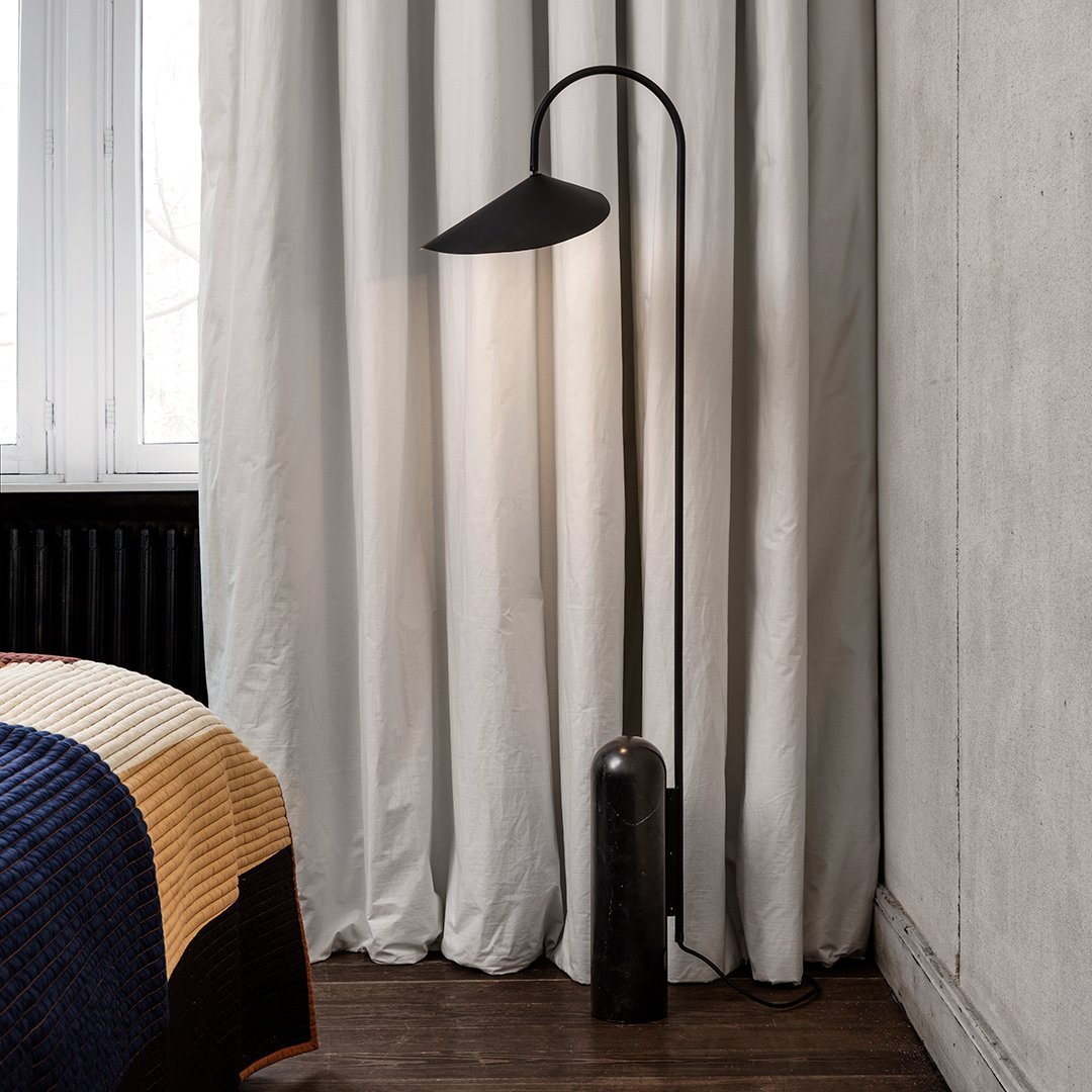 Ferm Living Arum Floor Lamp - Modern Scandinavian Design for Living Room, Bedroom & Office Lighting | Dimmable LED Floor Lamp with Adjustable Height