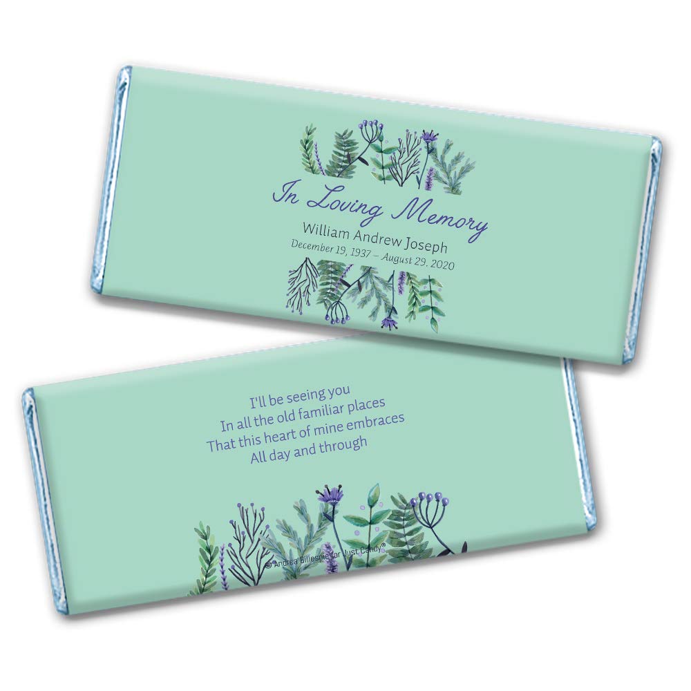 Personalized Chocolate Bars - Custom Remembrance Candy Favors (36 Bars) - Perfect for Weddings, Baby Showers & Memorial Events