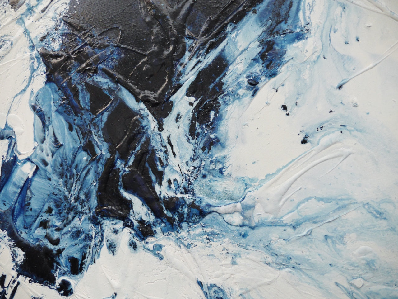 160cm x 100cm Textured Abstract Canvas Painting - Midnight Sugar - Modern Wall Art for Living Room, Bedroom & Office Decor