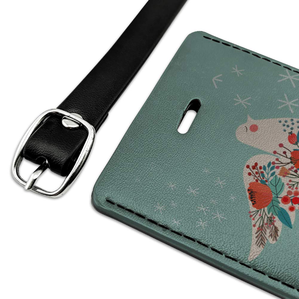 Christmas Peace Dove Rectangle Leather Luggage Tag - Durable Carry-On ID Tag for Suitcases & Travel Bags | Perfect for Holiday Travel, Business Trips & Vacation Identification