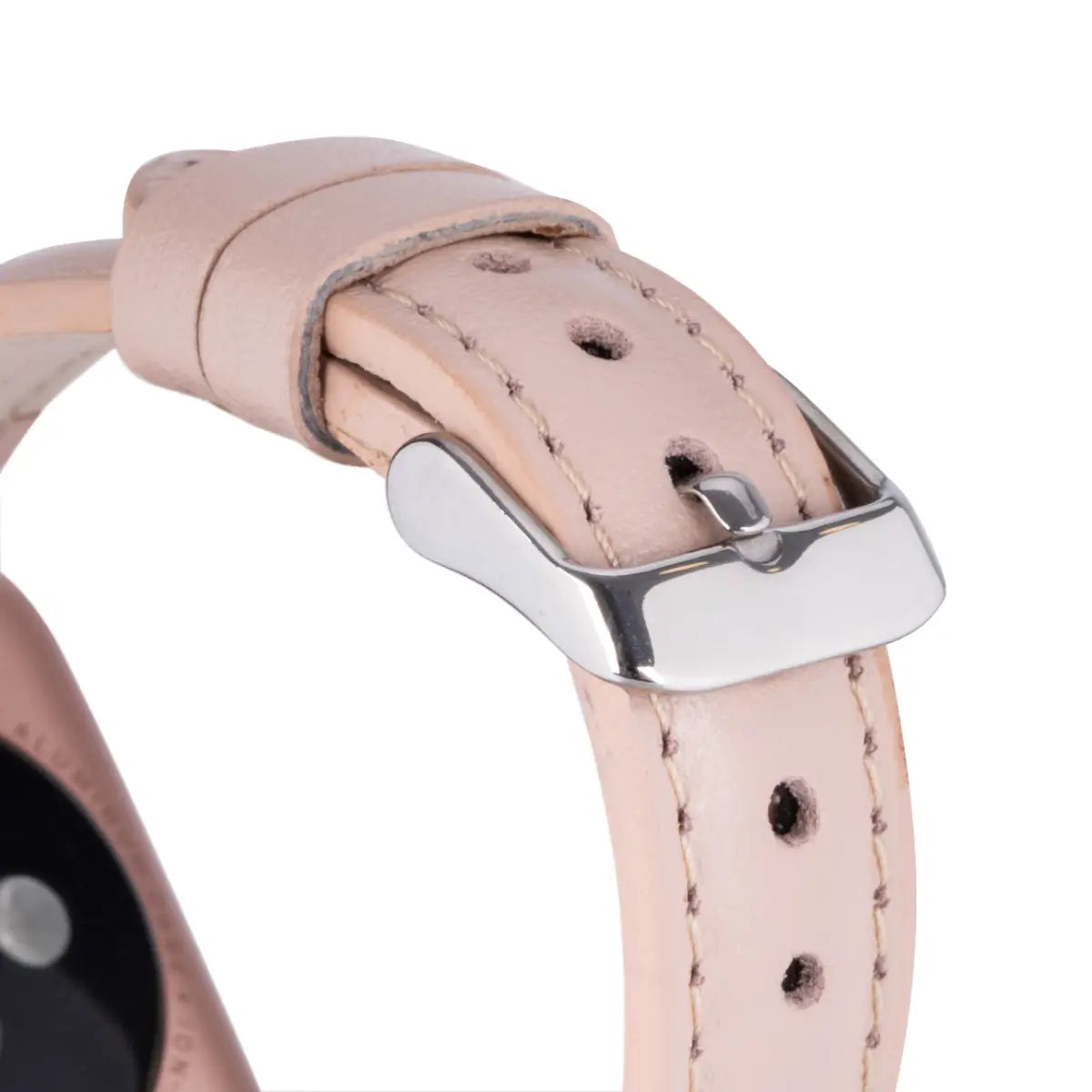 Elegant Nude Pink Leather Slim Apple Watch Band - Stylish & Comfortable Replacement Strap for Women & Men - Perfect for Work, Gym & Everyday Wear