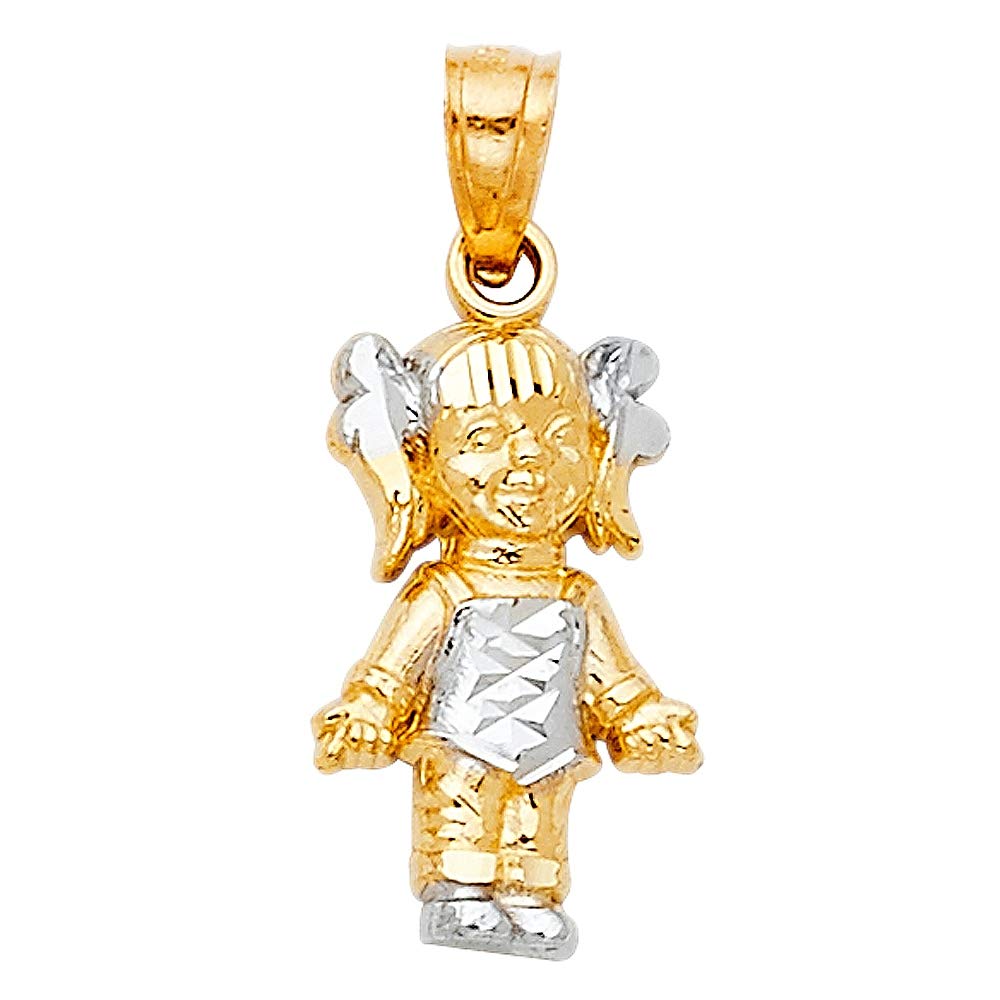 14K Yellow Gold Boys and Girls Pendant Necklace - 10x17mm Elegant Jewelry Gift for Women, Girls, Teens - Perfect for Birthdays, Anniversaries, Graduation & Everyday Wear