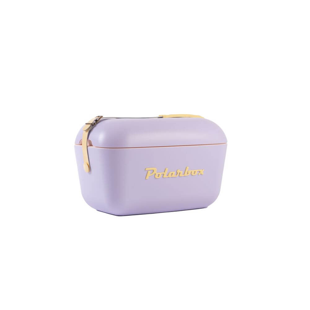 Polarbox 12L Portable Insulated Ice Box Cooler - Lightweight & Durable for Camping, Picnics, Beach & Outdoor Adventures - Stylish Lilac & Gold Design