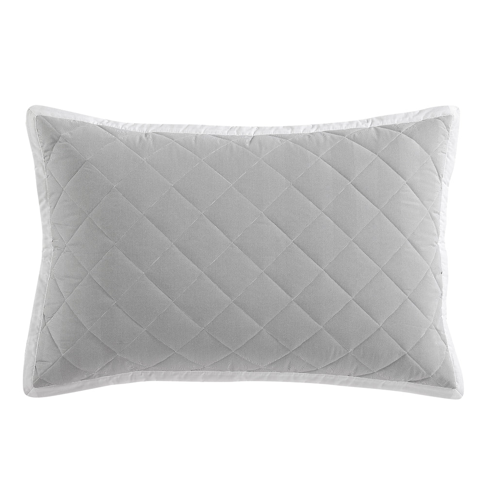 Essex Pewter Pillow Sham Set of 2 | Premium Cotton Decorative Pillow Covers for Bedroom & Living Room – Perfect for Home Decor, Guest Rooms, and Cozy Styling