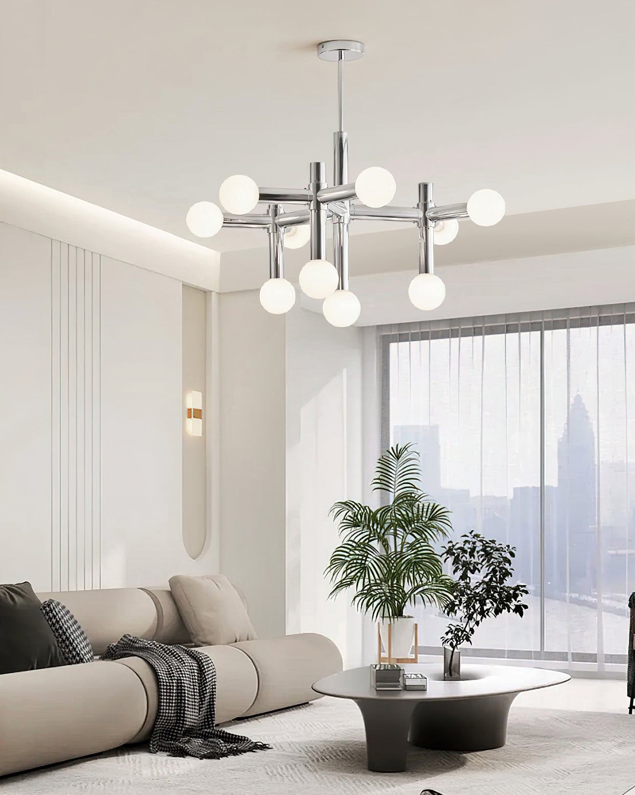 Modern Alcobendas Crystal Chandelier - Elegant LED Lighting Fixture for Dining Room, Living Room & Bedroom Decor