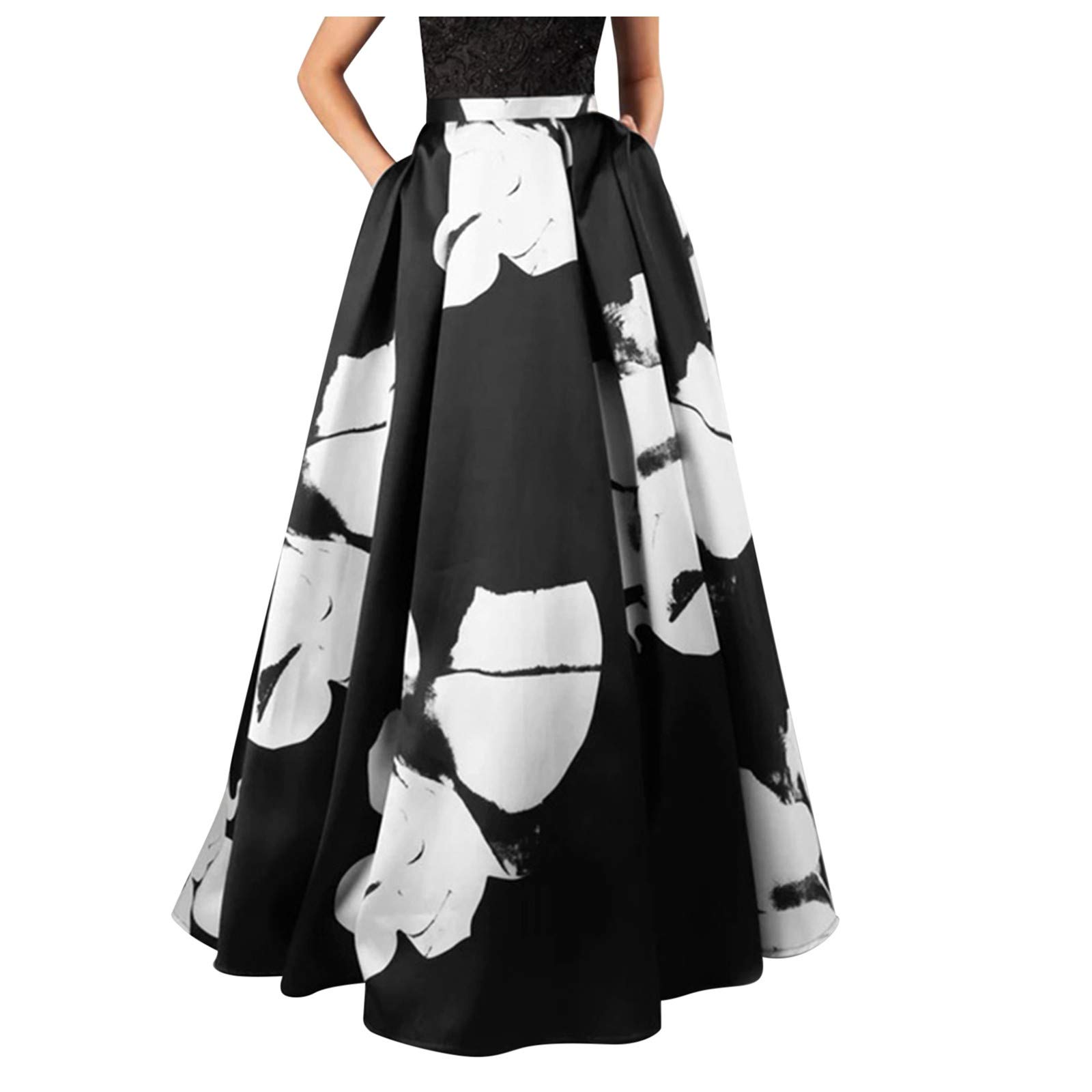 KIOOYI Women's Bohemian Floral Print Short Sun Dress - High Waist Maxi Skirt with Pockets for Beach, Party & Summer Outfits | Casual & Vacation Wear