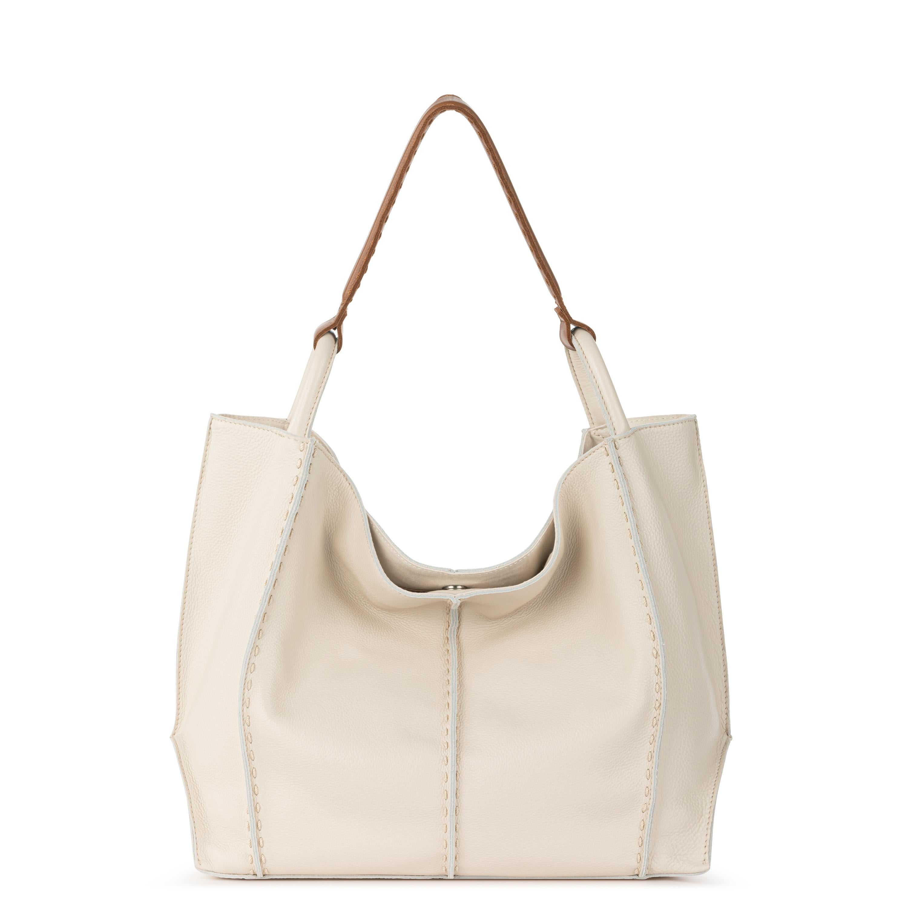 Los Feliz Large Leather Tote Bag - Premium Stone Color - Perfect for Work, Travel & Everyday Use