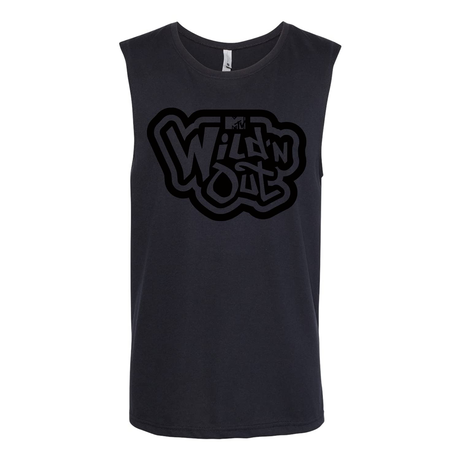 Wild 'N Out Black on Black New School Muscle Tank Top for Men - Stylish Workout & Gym Shirt - Perfect for Fitness, Running & Casual Wear